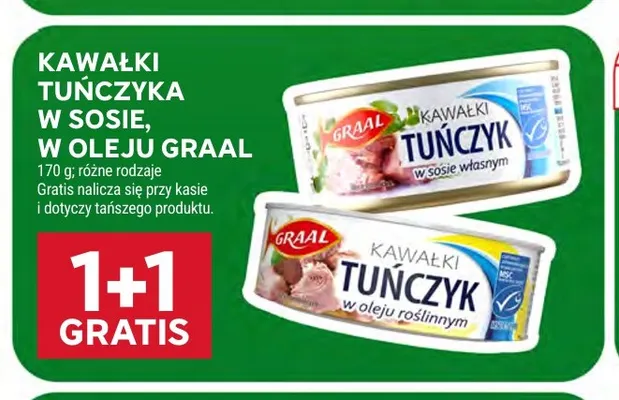 Kawałki tuńczyka w oleju Graal promocja w Stokrotka