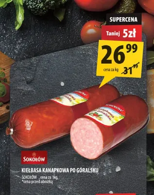 Kiełbasa kanapkowa po góralsku Sokołów promocja w Arhelan