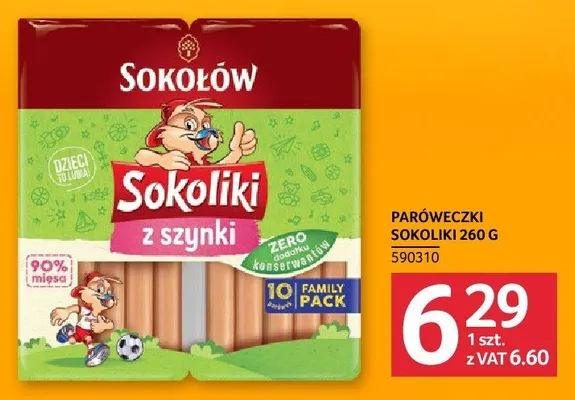Paróweczki Sokoliki z szynki 260 g promocja w Selgros