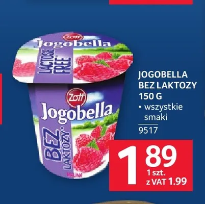 Jogurt bez laktozy Jogobella promocja w Selgros