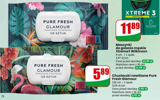 Chusteczki nawilżane Glamour promocja w Dino