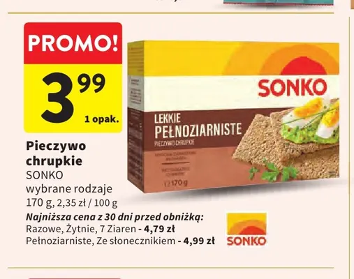 Pieczywo chrupkie czosnek curry sezam promocja w Intermarche
