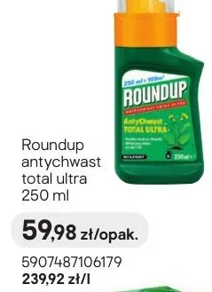 Środek chwastobójczy Roundup antychwast total ultra 250ml promocja w Castorama