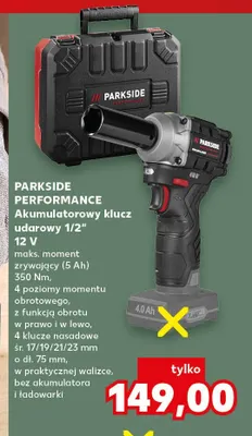 Akumulatorowy klucz udarowy 1/2" Parkside Performance promocja w Kaufland