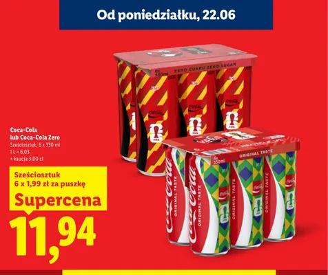 Napój gazowany Coca-Cola 6-pak promocja w Lidl