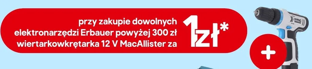 Wiertarkowkrętarka MacAllister 12V promocja w Castorama