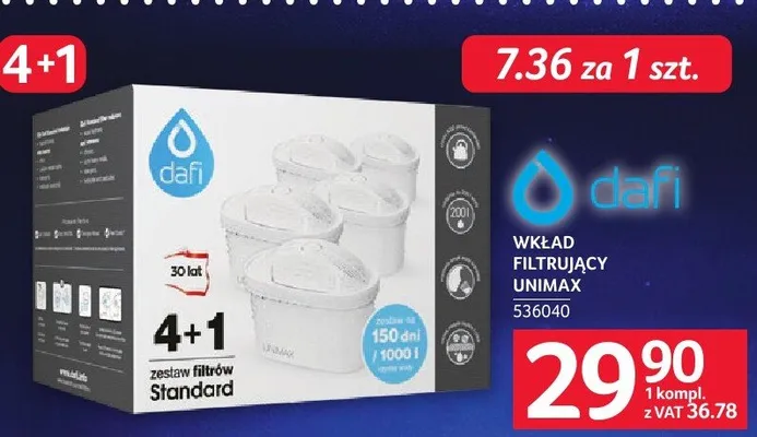 Wkład filtrujący Dafi Unimax 536040 promocja w Selgros