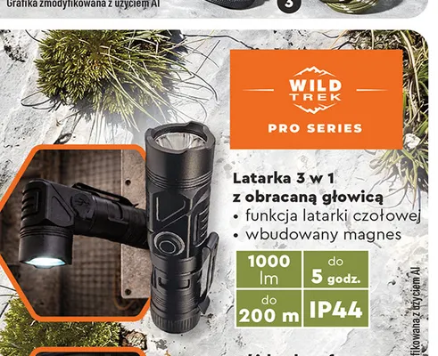 Latarka 3 w 1 z obracaną głowicą Wild Trek promocja w Biedronka