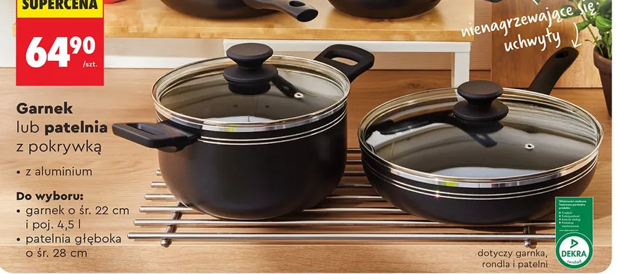Garnek lub patelnia z pokrywką Smukee promocja w Biedronka