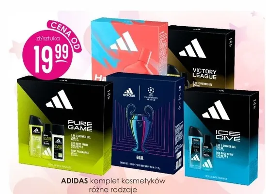 Komplet kosmetyków różne rodzaje Adidas promocja w Drogerie Jasmin