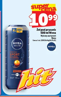 Żel pod prysznic Nivea Men Fresh Sport promocja w TOPAZ