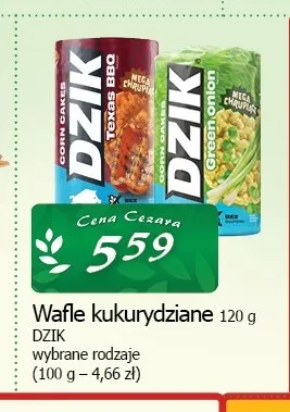 Wafle kukurydziane Dzik promocja w CEZAR Delikatesy