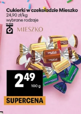 Cukierki w czekoladzie Mieszko promocja w Delikatesy Centrum