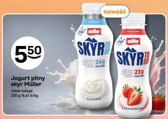 Jogurt pitny skyr Müller klasyczny promocja w Żabka
