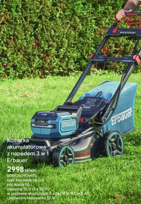 Kosiarka akumulatorowa z napędem 3 w 1 promocja w Castorama