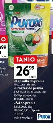 Kapsułki do prania Purox promocja w Intermarche