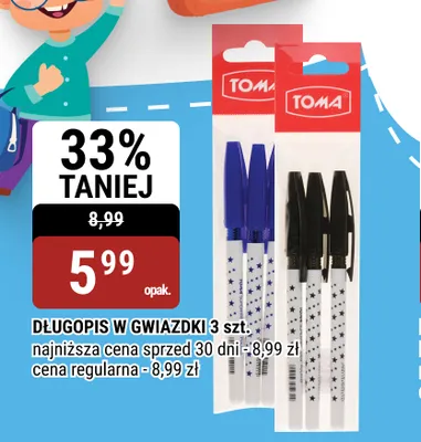 Długopis w gwiazdki Toma 3-pak promocja w bi1