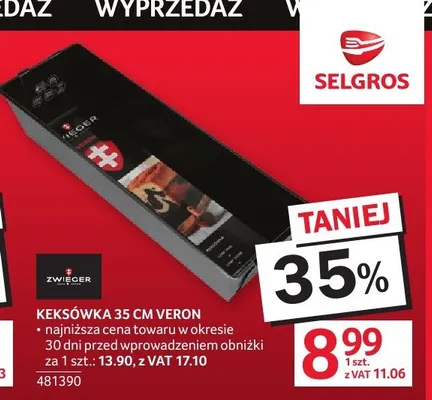 Keksówka Zwieger Veron 35 cm promocja w Selgros