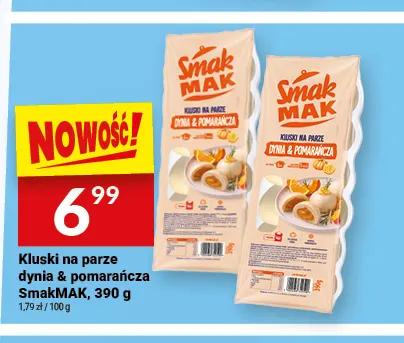 Kluski na parze dynia & pomarańcza SmakMAK promocja w Twój Market