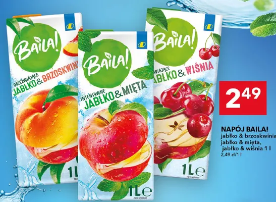 Napój Baila! jabłko & brzoskwinia promocja w LEWIATAN