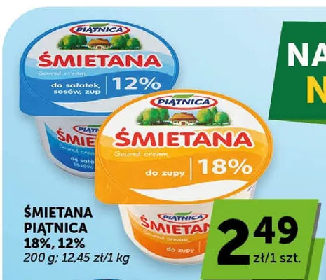 Śmietana Piątnica 12% promocja w Groszek