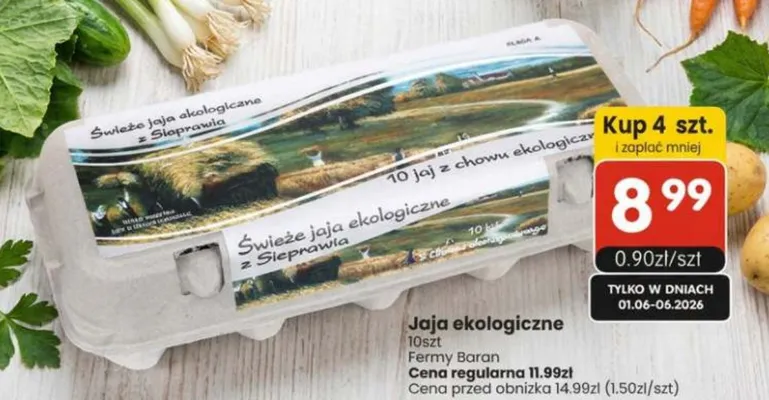 Jaja ekologiczne Fermy Baran 10-pak promocja w Market Point