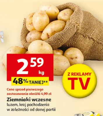 Ziemniaki wczesne luzem, kraj pochodzenia w zależności od danej partii promocja w Auchan