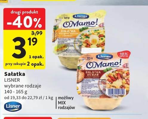 Sałatka Lisner O!Mamo! promocja w Intermarche
