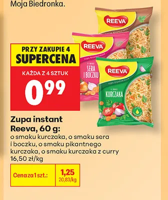Zupa instant Reeva o smaku sera i boczku promocja w Biedronka