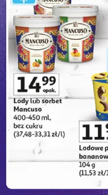 Sorbet Mancuso bez cukru promocja w Auchan