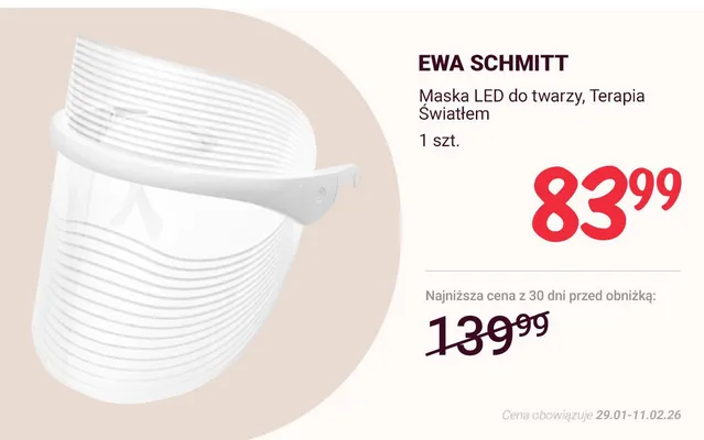 Maska LED do twarzy, Terapia Światłem  promocja w Rossmann