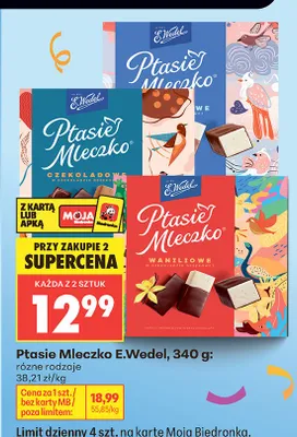 Ptasie Mleczko E.Wedel waniliowe promocja w Biedronka