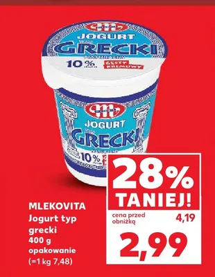 Jogurt typ grecki Mlekovita promocja w Kaufland