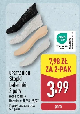 Stopki balerinki, 2 pary promocja w Aldi