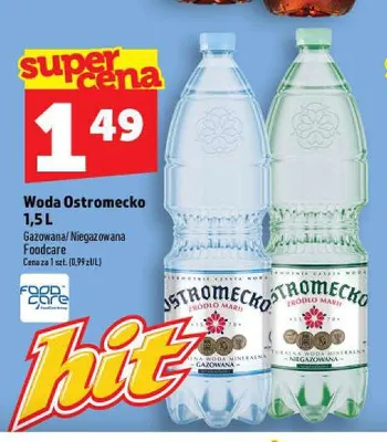 Woda mineralna Ostromecko niegazowana promocja w TOPAZ