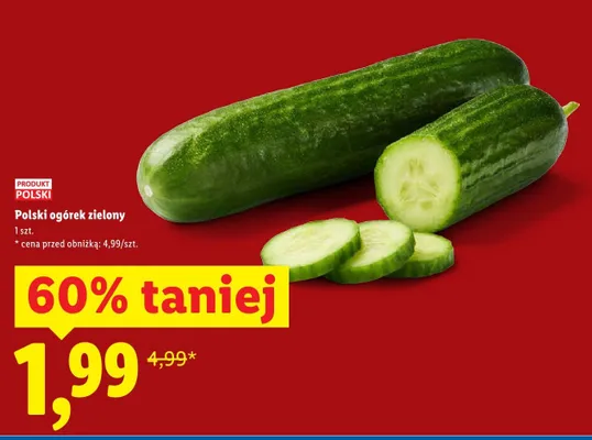 Ogórek zielony polski promocja w Lidl