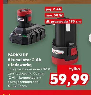 Akumulator z ładowarką Parkside promocja w Kaufland