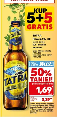 Piwo jasne pełne 5,6% Tatra promocja w Kaufland