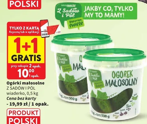 Ogórki małosolne z sadów i pól promocja w Intermarche