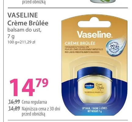 Balsam do ust Vaseline Crème Brûlée promocja w Hebe