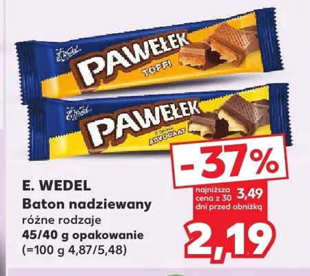 Baton nadziewany E. WEDEL PAWEŁEK TOFFI promocja w Kaufland