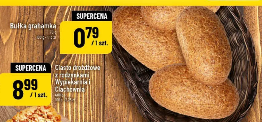 Ciasto drożdżowe z rodzynkami Wypiekarnia i Ciachownia promocja w POLOmarket