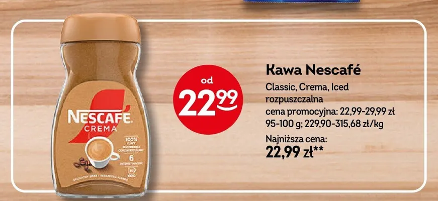 Kawa rozpuszczalna Nescafé Crema promocja w Żabka