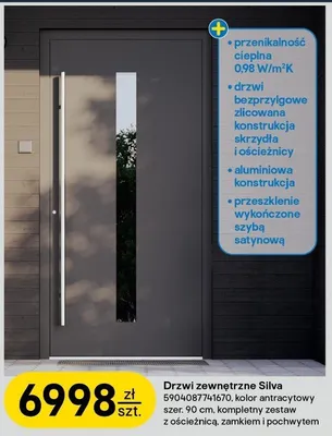 Drzwi zewnętrzne Silva promocja w Castorama