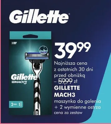 Maszynka do golenia Mach3 + 2 wymienne ostrza promocja w Super-Pharm