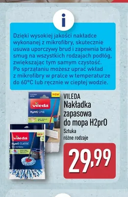 Nakładka zapasowa do mopa H2prO Vileda promocja w Aldi