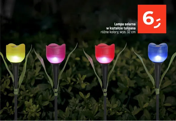 Lampa solarna w kształcie tulipana różne kolory promocja w Dealz