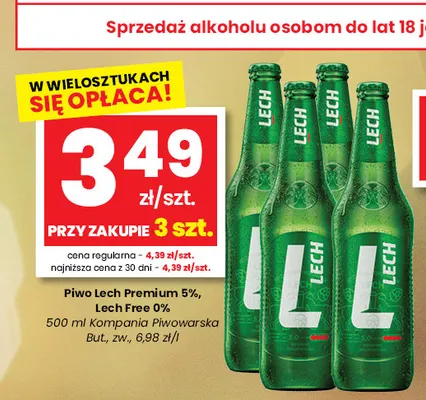 Piwo Lech Premium 5% promocja w emma MARKET