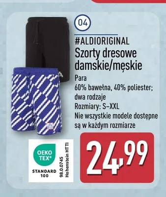 Szorty dresowe damskie/męskie #ALDIORIGINAL promocja w Aldi