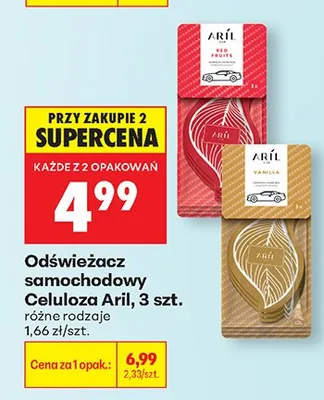 Odświeżacz samochodowy Celuloza Aril promocja w Biedronka